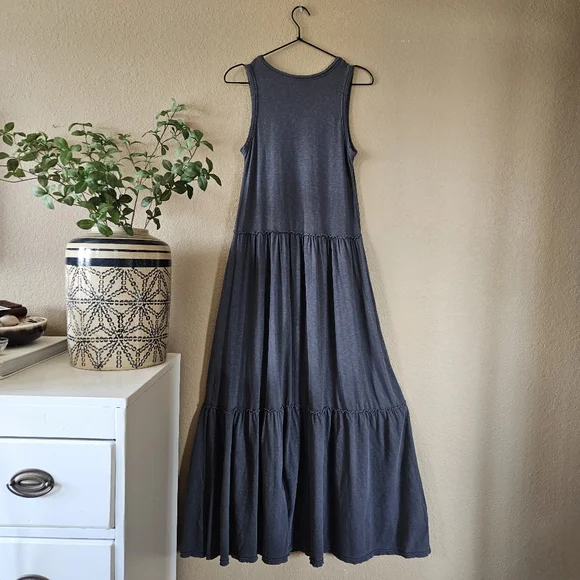 Aerie Tiered Maxi Dress, XS | Gray - Picture 2 of 6
